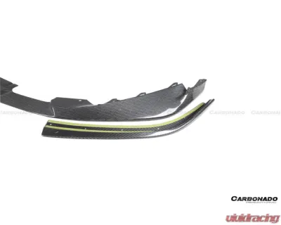 Carbonado DryCF D3 Style Front Lip Splitter with Winglets for BMW M3 M4 2021-2024 - DRYCFG8X-OD-D3-FL SET