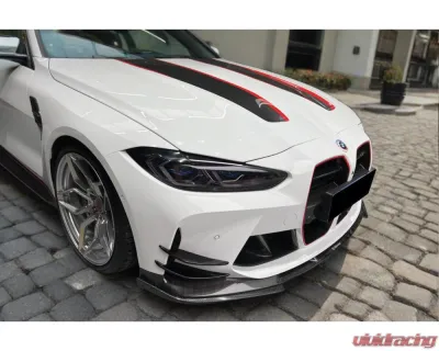 Carbonado DryCF D3 Style Front Lip Splitter with Winglets for BMW M3 M4 2021-2024 - DRYCFG8X-OD-D3-FL SET