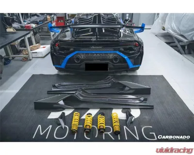 Carbonado DryCF Matte N Style Side Skirts Lamborghini Huracan 2015-2025 - MTDRYCFHURACANEVO-OD-N-SS