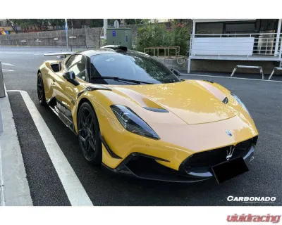 Carbonado Dry Carbon Fiber Front Lip Splitter for Maserati MC20 2020-2024 NVT Style - DRYCFMC20-OD-NVT-FLS