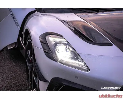 Carbonado DryCF MSY Style Front Bumper Canards Maserati MC20 2020-2024 - DRYCFOD-MC20MSY-CRD