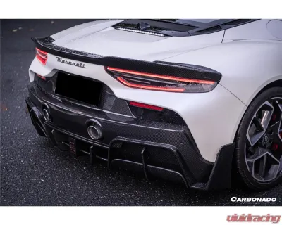 Carbonado DryCF MSY Style Rear Diffuser w/ Brake Light Maserati MC20 2020-2024 - DRYCFOD-MC20MSY-RD