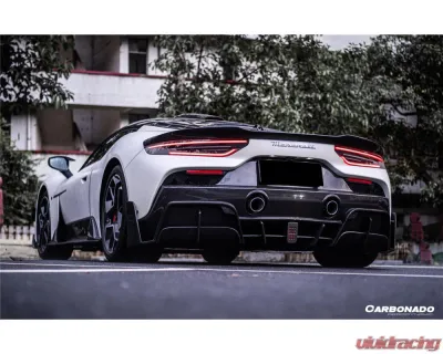 Carbonado DryCF MSY Style Rear Diffuser w/ Brake Light Maserati MC20 2020-2024 - DRYCFOD-MC20MSY-RD
