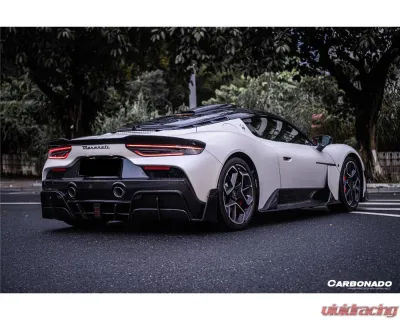 Carbonado DryCF MSY Style Rear Diffuser w/ Brake Light Maserati MC20 2020-2024 - DRYCFOD-MC20MSY-RD