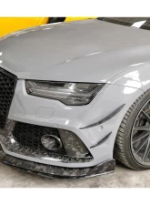 Carbonado DryCF MAN Style Trunk Front Bumper Vent Caps Audi RS7 2016-2019                                     - DRYCFRS7-MAN-CA - Image 6