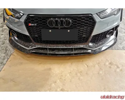 Carbonado Dry Carbon Fiber Front Lip Splitter for Audi RS7 2016-2019, MAN Style - DRYCFRS7-MAN-FL