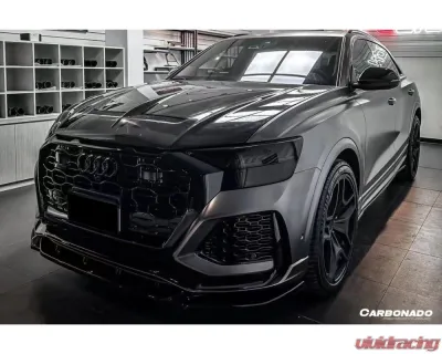 Carbonado DryFGCF AD Style Front Lip Splitter Audi RSQ8 2020-2023 - DRYFGCFRSQ8-MAN-AD-FL