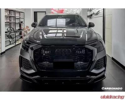 Carbonado DryFGCF AD Style Front Lip Splitter Audi RSQ8 2020-2023 - DRYFGCFRSQ8-MAN-AD-FL