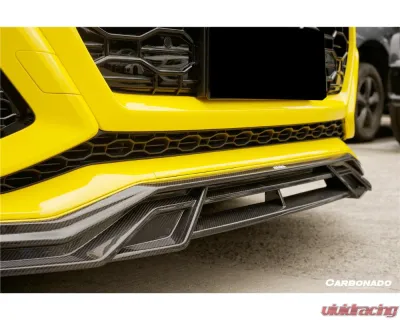 Carbonado DryFGCF AD Style Front Lip Splitter Audi RSQ8 2020-2023 - DRYFGCFRSQ8-MAN-AD-FL