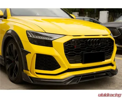 Carbonado DryFGCF AD Style Front Lip Splitter Audi RSQ8 2020-2023 - DRYFGCFRSQ8-MAN-AD-FL