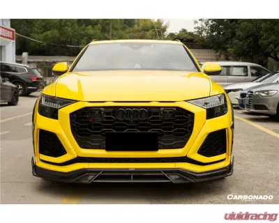 Carbonado DryFGCF AD Style Front Lip Splitter Audi RSQ8 2020-2023 - DRYFGCFRSQ8-MAN-AD-FL