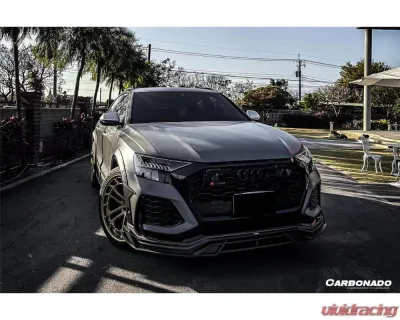 Carbonado DryFGCF AD Style Front Lip Splitter Audi RSQ8 2020-2023 - DRYFGCFRSQ8-MAN-AD-FL