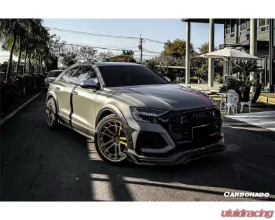 Carbonado DryFGCF AD Style Front Lip Splitter Audi RSQ8 2020-2023 - DRYFGCFRSQ8-MAN-AD-FL