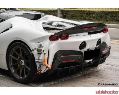 Ferrari SF90 Stradale 2020+ Carbonado AV Style Carbon Fiber Trunk Spoiler SF90-MAN-TV-W - DRYFGCFSF90-MAN-TV-W