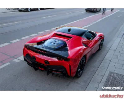 Ferrari SF90 Stradale 2020+ Carbonado AV Style Carbon Fiber Trunk Spoiler SF90-MAN-TV-W - DRYFGCFSF90-MAN-TV-W