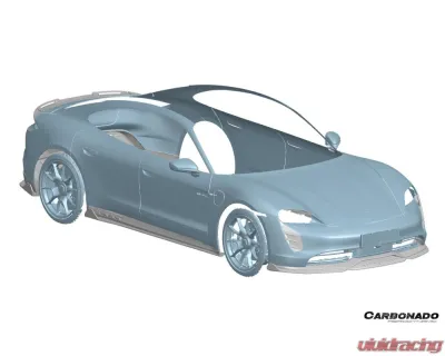 Porsche Taycan Carbonado DryCF AD Style Front Lip 2019-2024 GTS Turbo - DRYCFTaycan-MAN-AD-FL