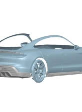 Carbonado DryCF AD Style Rear Diffuser Lip Porsche Taycan 2019-2024                                     - DRYCFTaycan-MAN-AD-RD - Image 2