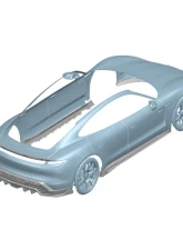 Carbonado DryCF AD Style Rear Diffuser Lip Porsche Taycan 2019-2024                                     - DRYCFTaycan-MAN-AD-RD - Image 3