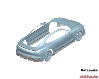 Carbonado DryCF AD Style Rear Diffuser Lip Porsche Taycan 2019-2024 - DRYCFTaycan-MAN-AD-RD