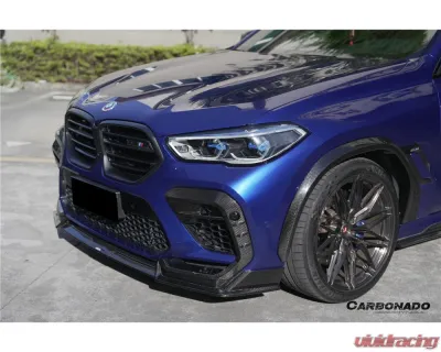 Carbonado DryCF AD Style Front Bumper Air Inlet Vent Trims BMW X6M F96 2020-2023 - DRYCFX6M-MAN-AD-FBVT