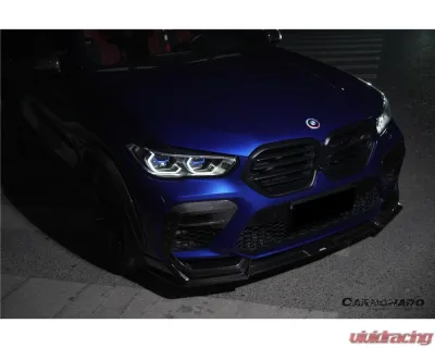 Carbonado DryCF AD Style Front Bumper Air Inlet Vent Trims BMW X6M F96 2020-2023 - DRYCFX6M-MAN-AD-FBVT