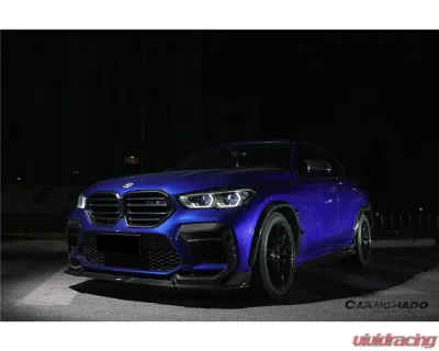 Carbonado DryCF AD Style Front Bumper Air Inlet Vent Trims BMW X6M F96 2020-2023 - DRYCFX6M-MAN-AD-FBVT