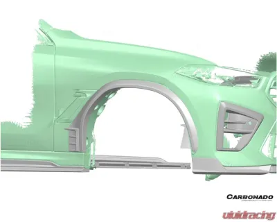Carbonado Dry Carbon Fiber Fender Flare for BMW X6M F96 2020-2025, Part No: X6M-MAN-AD-FF - DRYCFX6M-MAN-AD-FF
