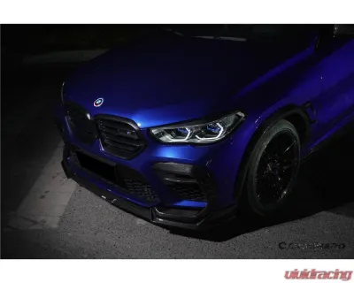 Carbonado Dry Carbon Fiber Front Lip for BMW X6M F96 2020-2023 - AD Style - DRYCFX6M-MAN-AD-FL