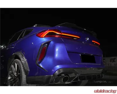 Carbonado DryCF AD Style Rear Bumper Vent Trims BMW X6M F96 | G06 X6 2020-2025 - DRYCFX6M-MAN-AD-RBVT