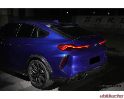Carbonado DryCF AD Style Rear Bumper Vent Trims BMW X6M F96 | G06 X6 2020-2025 - DRYCFX6M-MAN-AD-RBVT