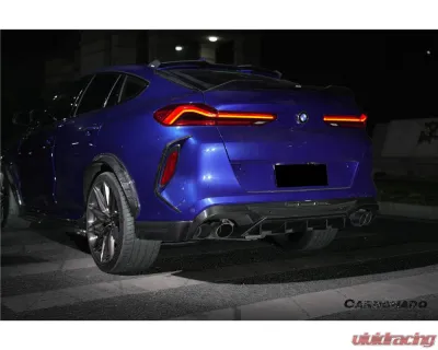 Carbonado DryCF AD Style Rear Bumper Vent Trims BMW X6M F96 | G06 X6 2020-2025 - DRYCFX6M-MAN-AD-RBVT
