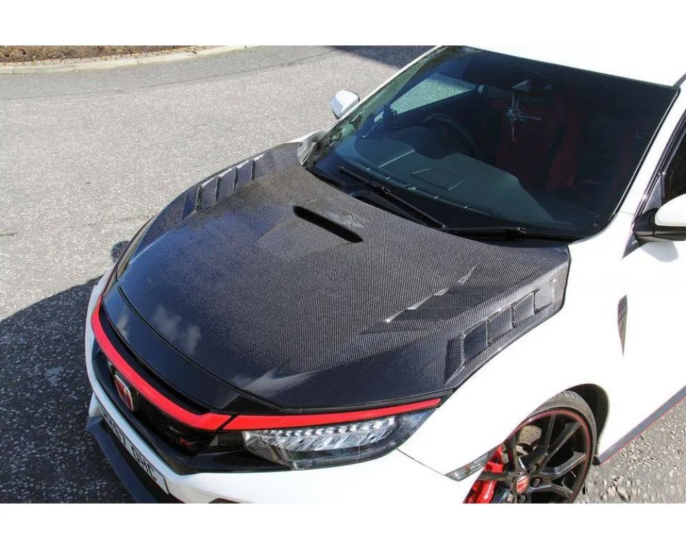 Carbonado DryDCF M Style Hood Honda Civic Type-R 2015-2021 - DRYDCFFK8-H