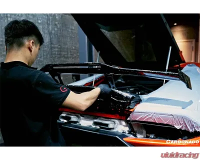 Lamborghini Huracan DryCF Carbon Fiber Spoiler 2015-2025 LP610 LP580 EVO Tecnica OD Style - DRYFGCFHuracanEVO-OD-W