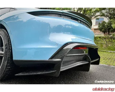 Porsche Taycan Carbonado Dry Carbon Fiber Rear Diffuser 2019-2023 OD Style - DRYFGCFOD-TaycanOD.RD