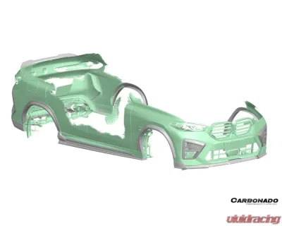 Carbonado Dry Carbon Fiber Front Lip for BMW X6M F96 2024-2025, Part No: X6M2024-MAN-AD-FL - DRYFGCFX6M2024-MAN-AD-FL