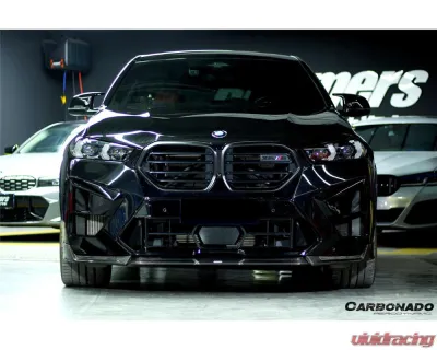 Carbonado Dry Carbon Fiber Front Lip for BMW X6M F96 2024-2025, Part No: X6M2024-MAN-AD-FL - DRYFGCFX6M2024-MAN-AD-FL