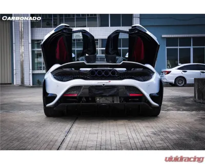 Carbonado DryPCF 765LT-Style Rear Bumper w/ Wing McLaren 720S 2017-2022 - DRYPCF720S-MAN765-RB-SET