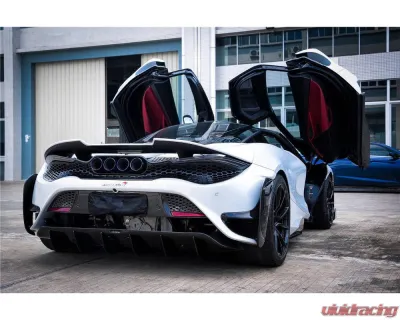 Carbonado DryPCF 765LT-Style Rear Bumper w/ Wing McLaren 720S 2017-2022 - DRYPCF720S-MAN765-RB-SET