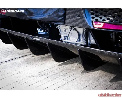 Carbonado DryPCF 765LT-Style Rear Bumper w/ Wing McLaren 720S 2017-2022 - DRYPCF720S-MAN765-RB-SET