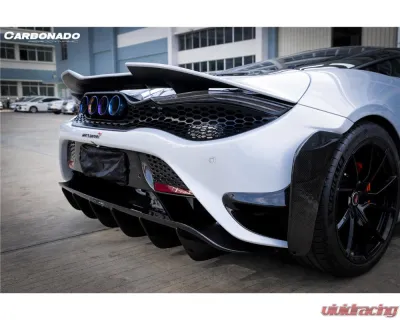 Carbonado DryPCF 765LT-Style Rear Bumper w/ Wing McLaren 720S 2017-2022 - DRYPCF720S-MAN765-RB-SET