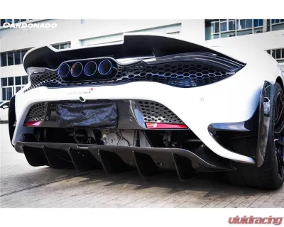 Carbonado DryPCF 765LT-Style Rear Bumper w/ Wing McLaren 720S 2017-2022 - DRYPCF720S-MAN765-RB-SET