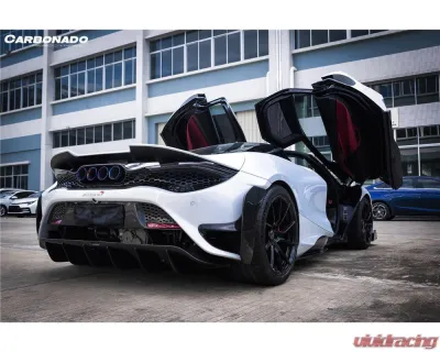 Carbonado DryPCF 765LT-Style Rear Bumper w/ Wing McLaren 720S 2017-2022 - DRYPCF720S-MAN765-RB-SET