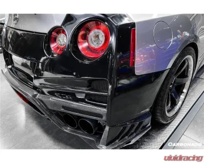 Carbonado DryPCF TS Style Rear Bumper w/ Diffuser Nissan GTR R35 2008-2022 - DRYPCF8354TS-RB