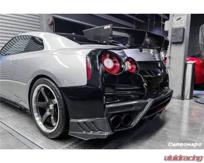 Carbonado DryPCF TS Style Rear Bumper w/ Diffuser Nissan GTR R35 2008-2022 - DRYPCF8354TS-RB