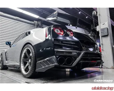 Carbonado DryPCF TS Style Rear Bumper w/ Diffuser Nissan GTR R35 2008-2022 - DRYPCF8354TS-RB