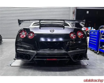 Carbonado DryPCF TS Style Rear Bumper w/ Diffuser Nissan GTR R35 2008-2022 - DRYPCF8354TS-RB