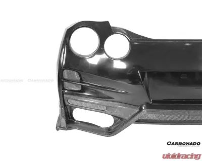 Carbonado DryPCF TS Style Rear Bumper w/ Diffuser Nissan GTR R35 2008-2022 - DRYPCF8354TS-RB