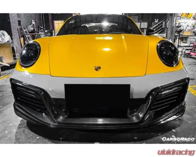 Carbonado DryPCF TA Style Front Bumper for 2020-2023 Porsche 911/992 Turbo S - DRYPCF992Turbo-MAN-TA-FB