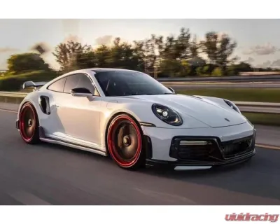 Carbonado DryPCF TA Style Front Bumper for 2020-2023 Porsche 911/992 Turbo S - DRYPCF992Turbo-MAN-TA-FB