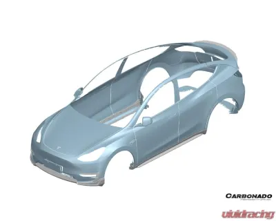 Carbonado DryCF Front Lip for Tesla Model Y 2020-2024, AD Style, Brand New - DryCFModelY-MAN-AD-FL